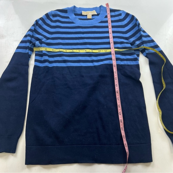 Michael Kors was blue striped crewneck blouse XS L39-12 - Picture 5 of 5